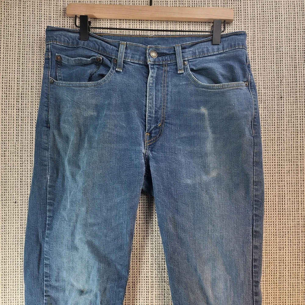 Levi's 514 Jeans Mens 34x32‎ Blue Straight Leg Denim Medium Wash Zip Fly